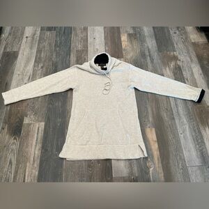 Classiques Entier Women's Cashmere Angora Tunic Cowl Sweater Kangaroo Pocket S